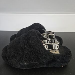 Ugg Fluff Yeah Black Slippers Women's Size 8